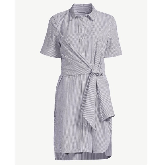 Free Assembly Dresses & Skirts - Free Assembly Blue and White Women's Wrap Shirt
Dress with Short Sleeves Size XL